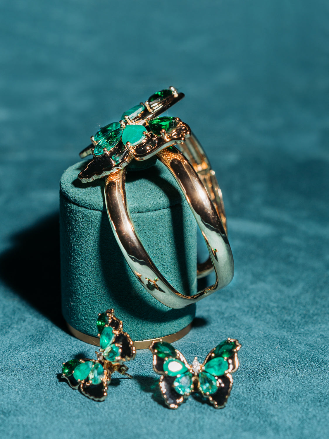 Brincos Papillon Émeraude